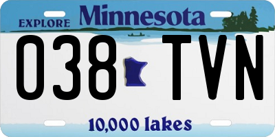MN license plate 038TVN