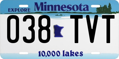 MN license plate 038TVT
