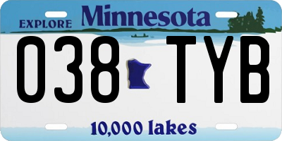 MN license plate 038TYB