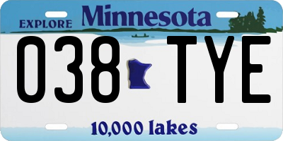MN license plate 038TYE