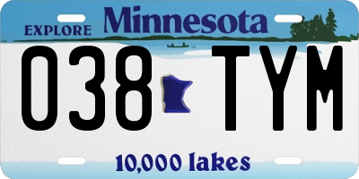 MN license plate 038TYM