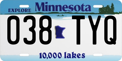 MN license plate 038TYQ