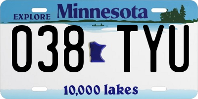 MN license plate 038TYU