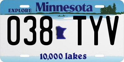 MN license plate 038TYV