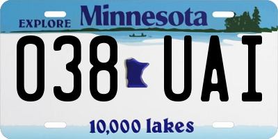 MN license plate 038UAI