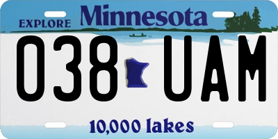 MN license plate 038UAM