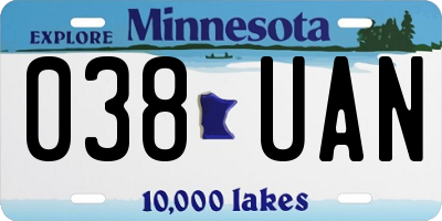 MN license plate 038UAN