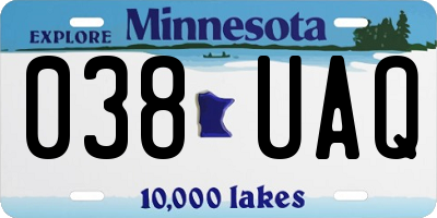 MN license plate 038UAQ