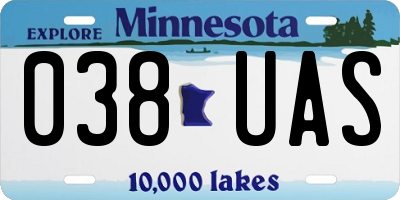 MN license plate 038UAS
