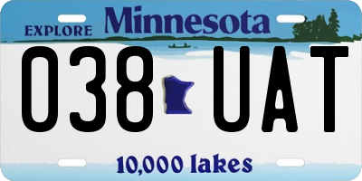 MN license plate 038UAT