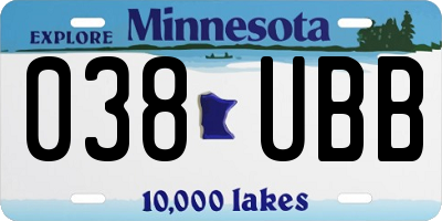 MN license plate 038UBB
