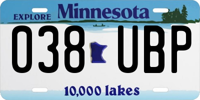MN license plate 038UBP