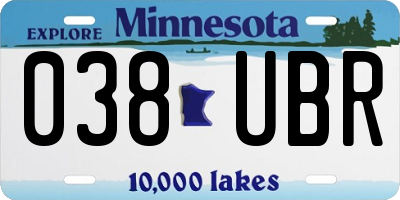 MN license plate 038UBR