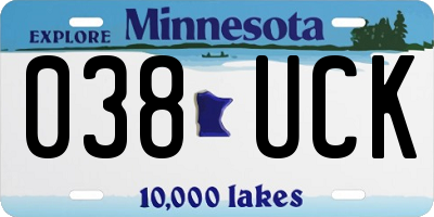 MN license plate 038UCK