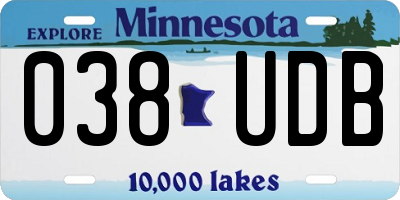 MN license plate 038UDB