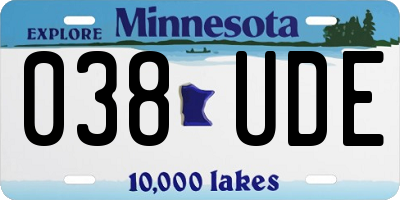 MN license plate 038UDE