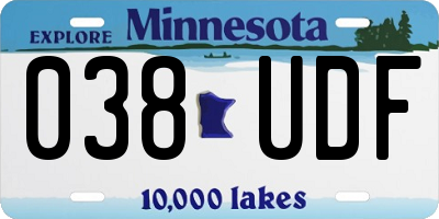 MN license plate 038UDF