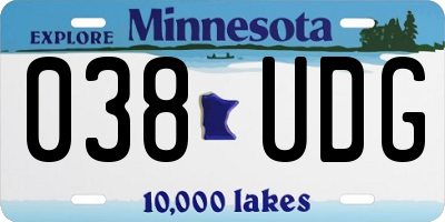 MN license plate 038UDG