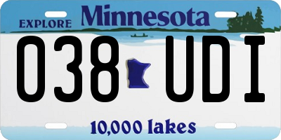 MN license plate 038UDI