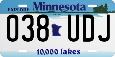 MN license plate 038UDJ