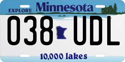 MN license plate 038UDL