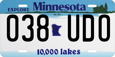 MN license plate 038UDO