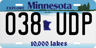MN license plate 038UDP