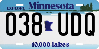 MN license plate 038UDQ