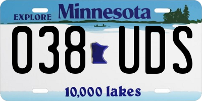 MN license plate 038UDS