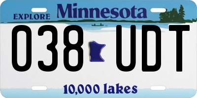 MN license plate 038UDT