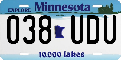 MN license plate 038UDU