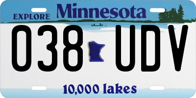 MN license plate 038UDV