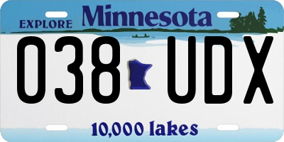 MN license plate 038UDX