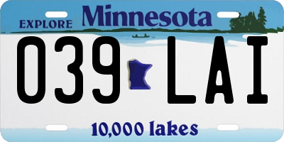 MN license plate 039LAI