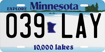 MN license plate 039LAY