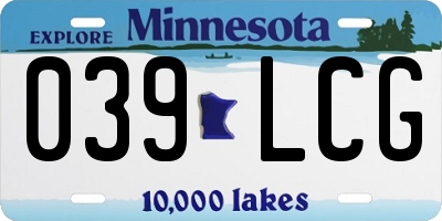 MN license plate 039LCG