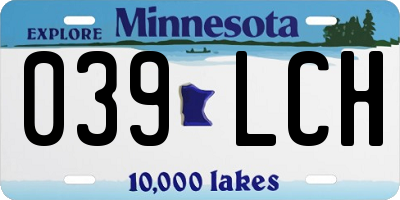 MN license plate 039LCH