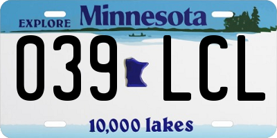 MN license plate 039LCL