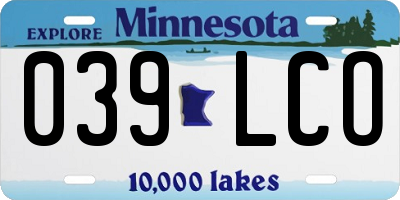 MN license plate 039LCO