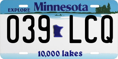 MN license plate 039LCQ