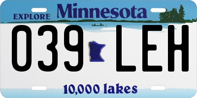 MN license plate 039LEH
