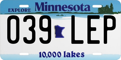 MN license plate 039LEP