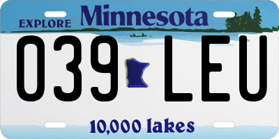 MN license plate 039LEU