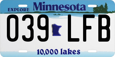 MN license plate 039LFB