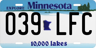 MN license plate 039LFC