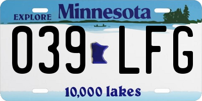 MN license plate 039LFG