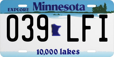 MN license plate 039LFI