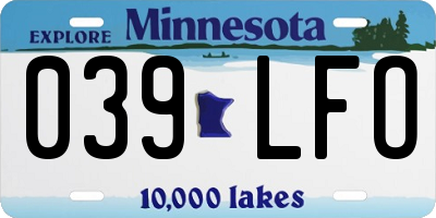 MN license plate 039LFO