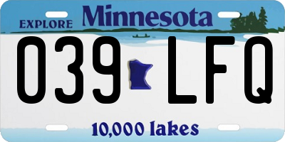 MN license plate 039LFQ