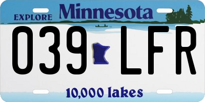 MN license plate 039LFR